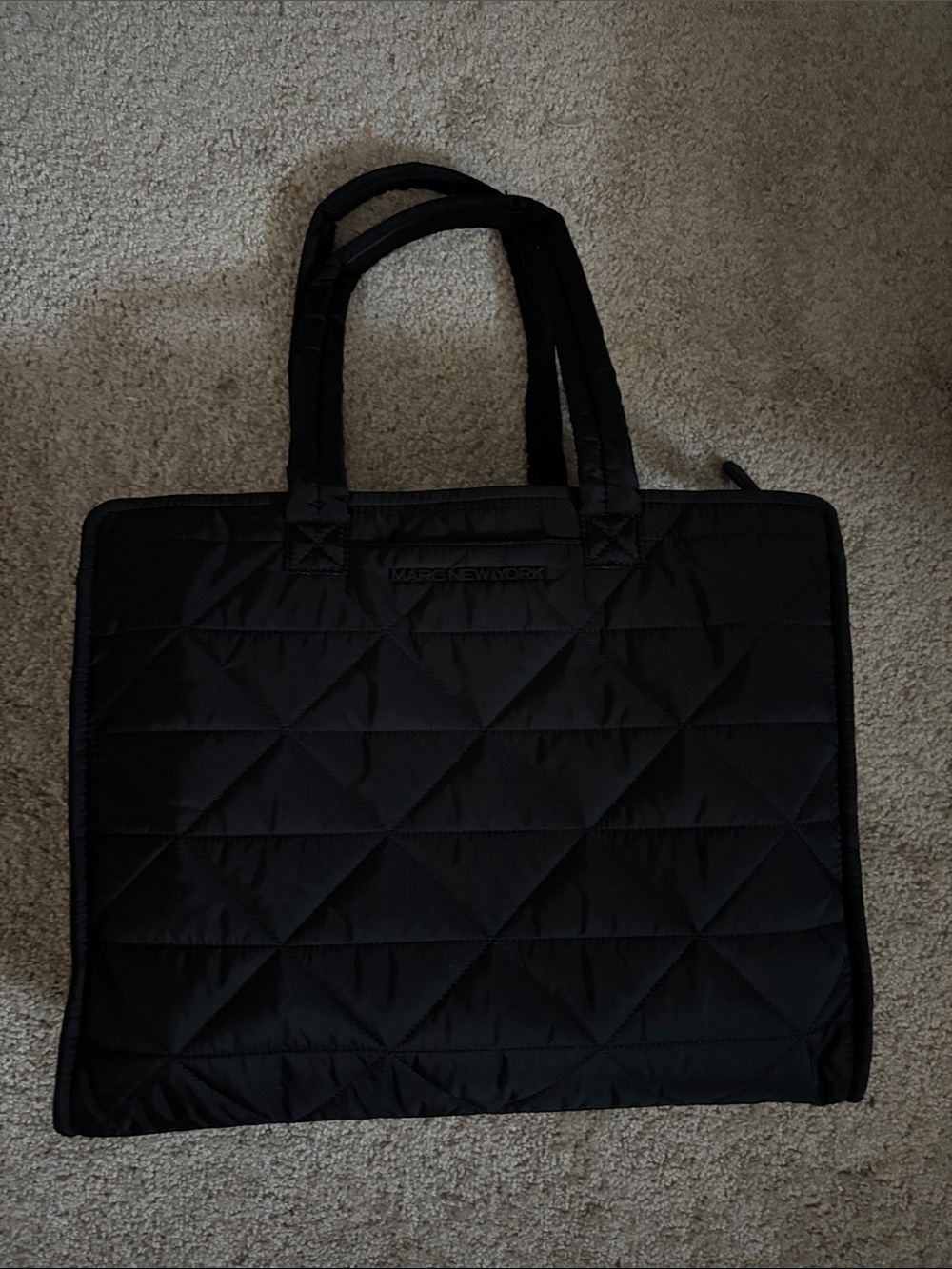 Marc New York Black Quilted Laptop Tote